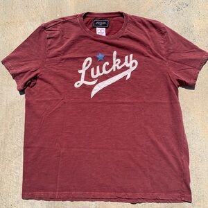 Y2K Lucky Brand Shirt Lucky Patch Logo Size XXL Red Big Tall